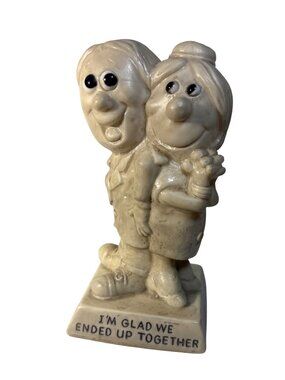 Im Glad We Ended Up Together OW & R Berries 1978 Figurine Man Woman 6.25" Tall